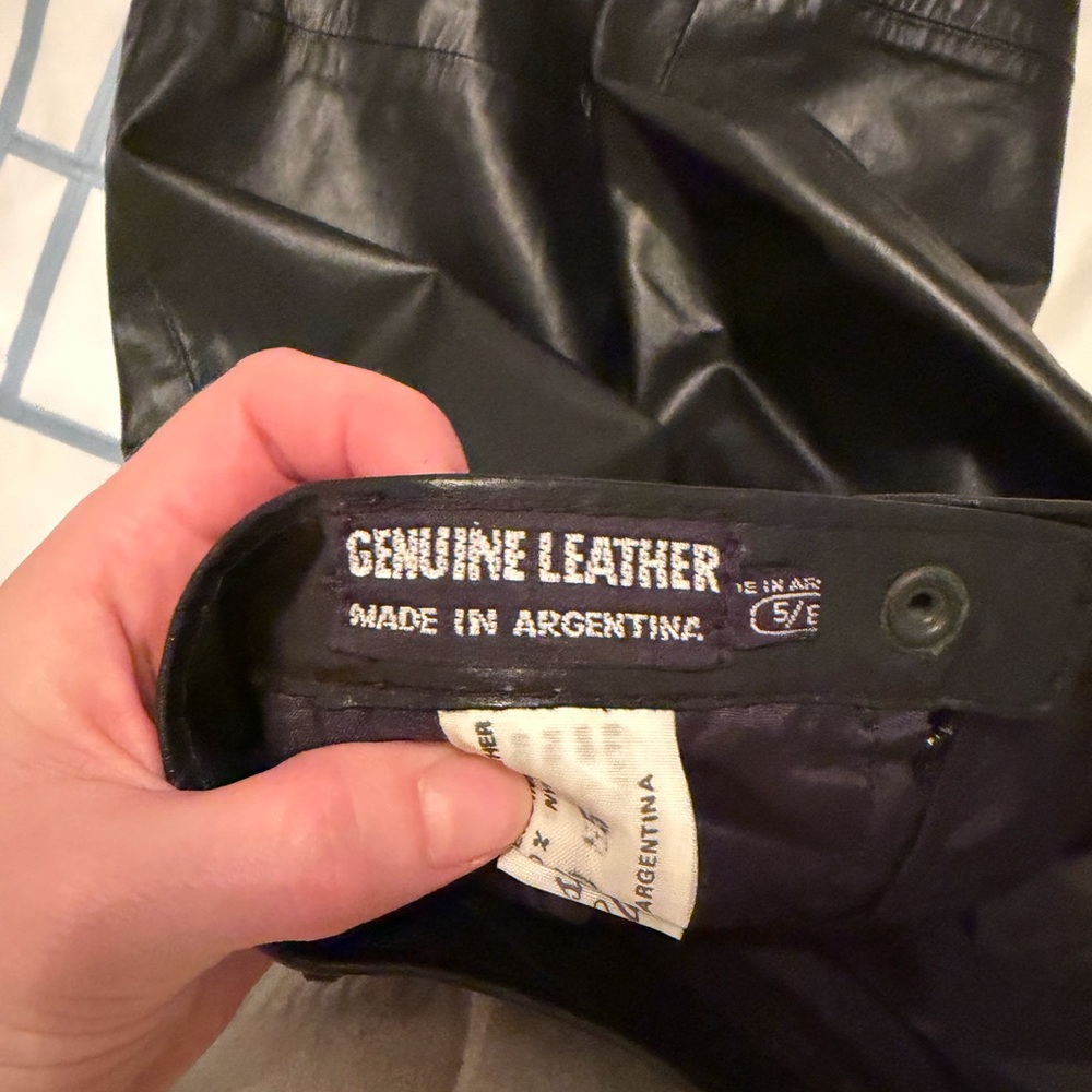 Genuine Leather Vintage Elegant Black Leather Skirt - Picture 3 of 3